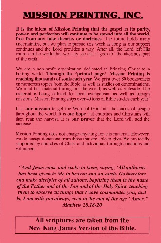 The Rejected, But Victorious Jesus - inside back cover (64K)